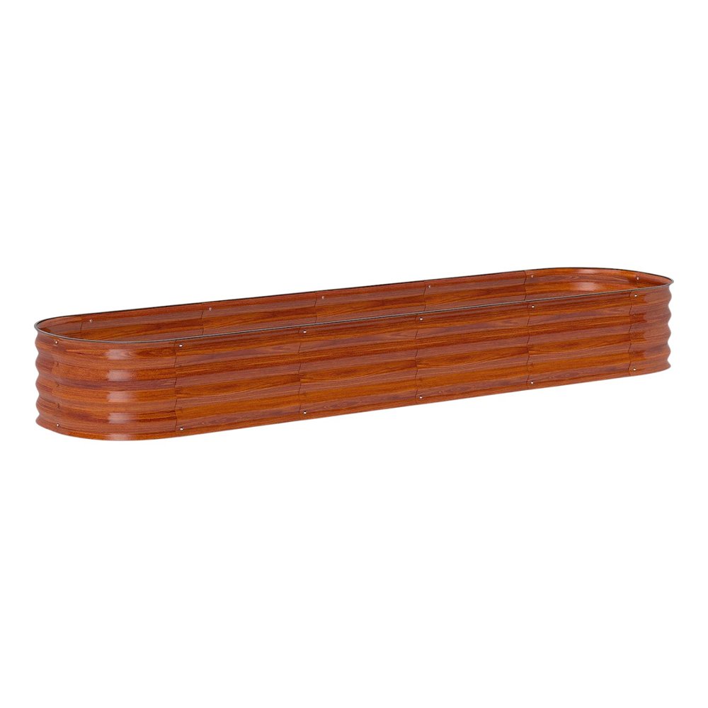 12" X 95" Brown Steel Rectangular Planter Box