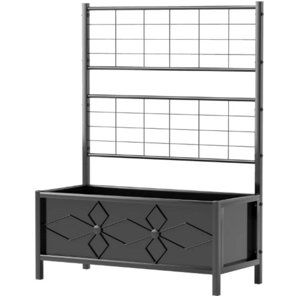 47" X 35" Black Steel Rectangular Planter Box