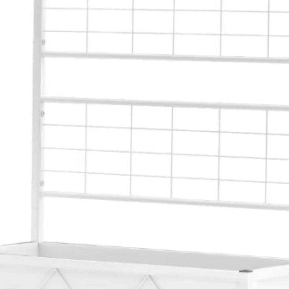 47" X 35" White Steel Rectangular Planter Box