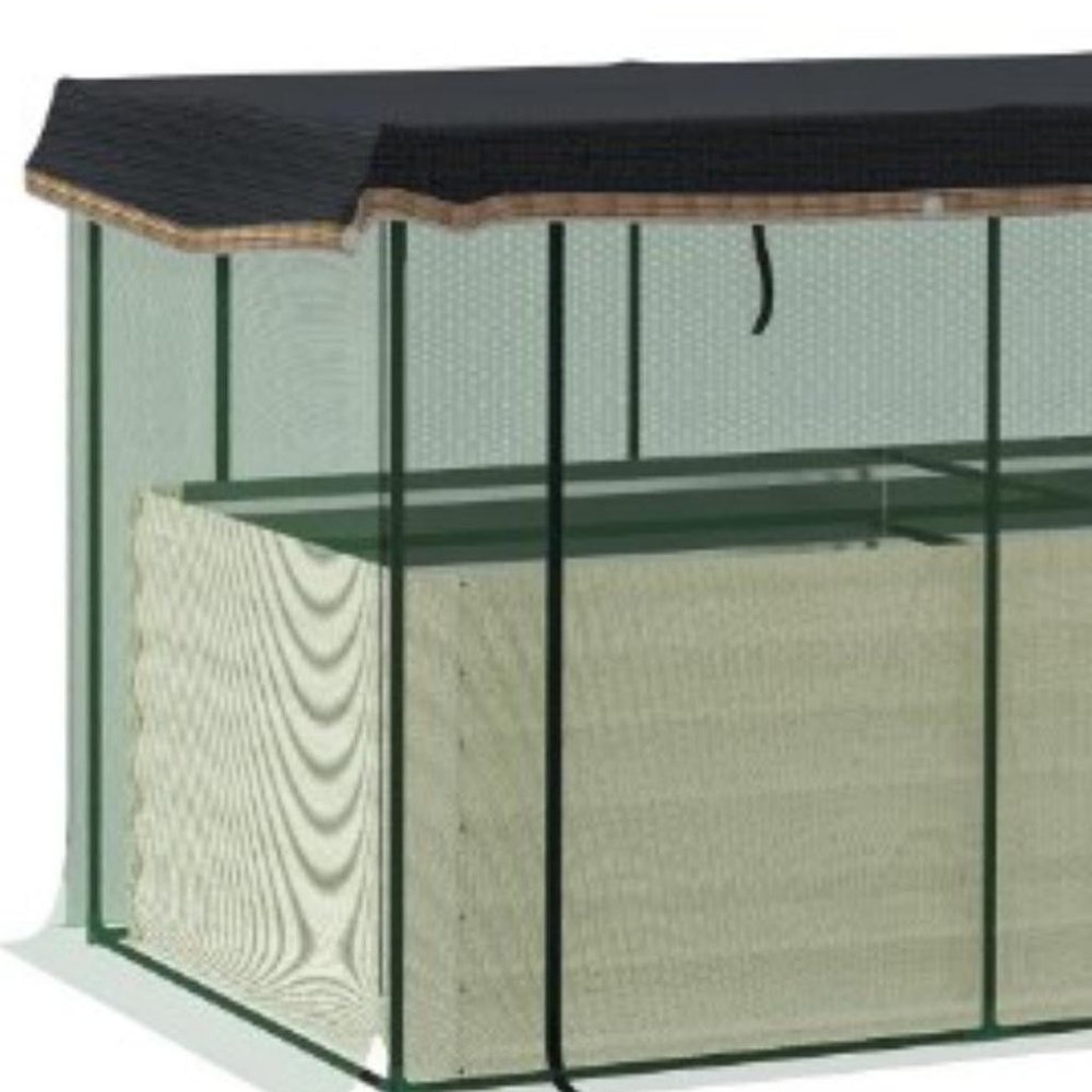 43" X 91" Beige Steel Rectangular Planter Box