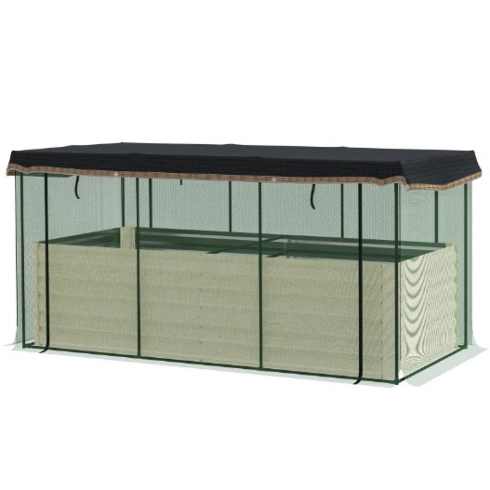 43" X 91" Beige Steel Rectangular Planter Box