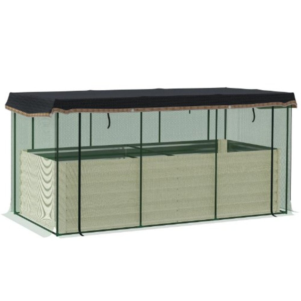 43" X 91" Beige Steel Rectangular Planter Box