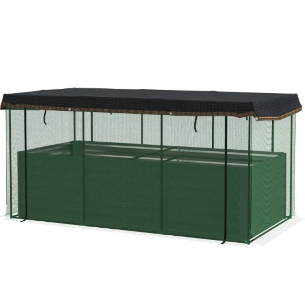 43" X 91" Green Steel Rectangular Planter Box