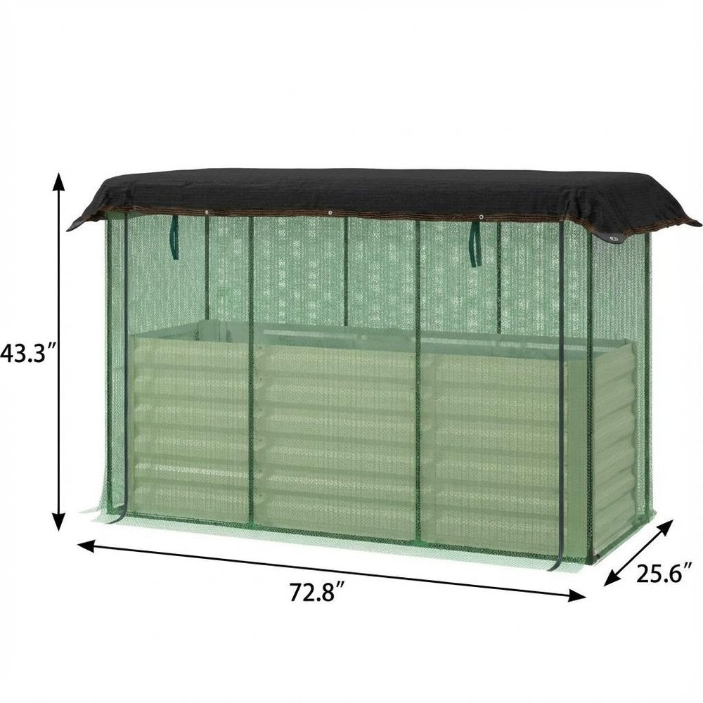 43" X 73" Beige Steel Rectangular Planter Box