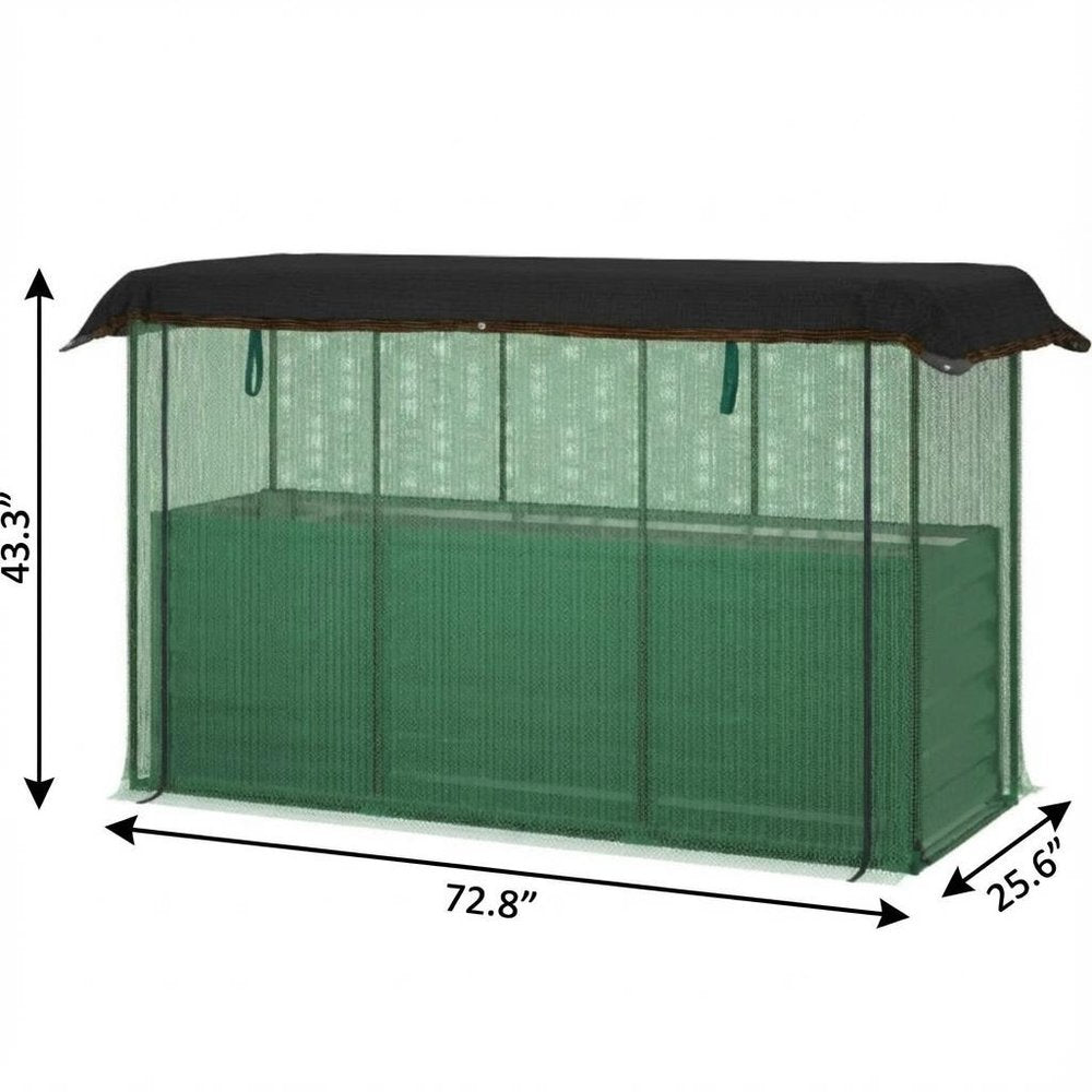 43" X 73" Green Steel Rectangular Planter Box