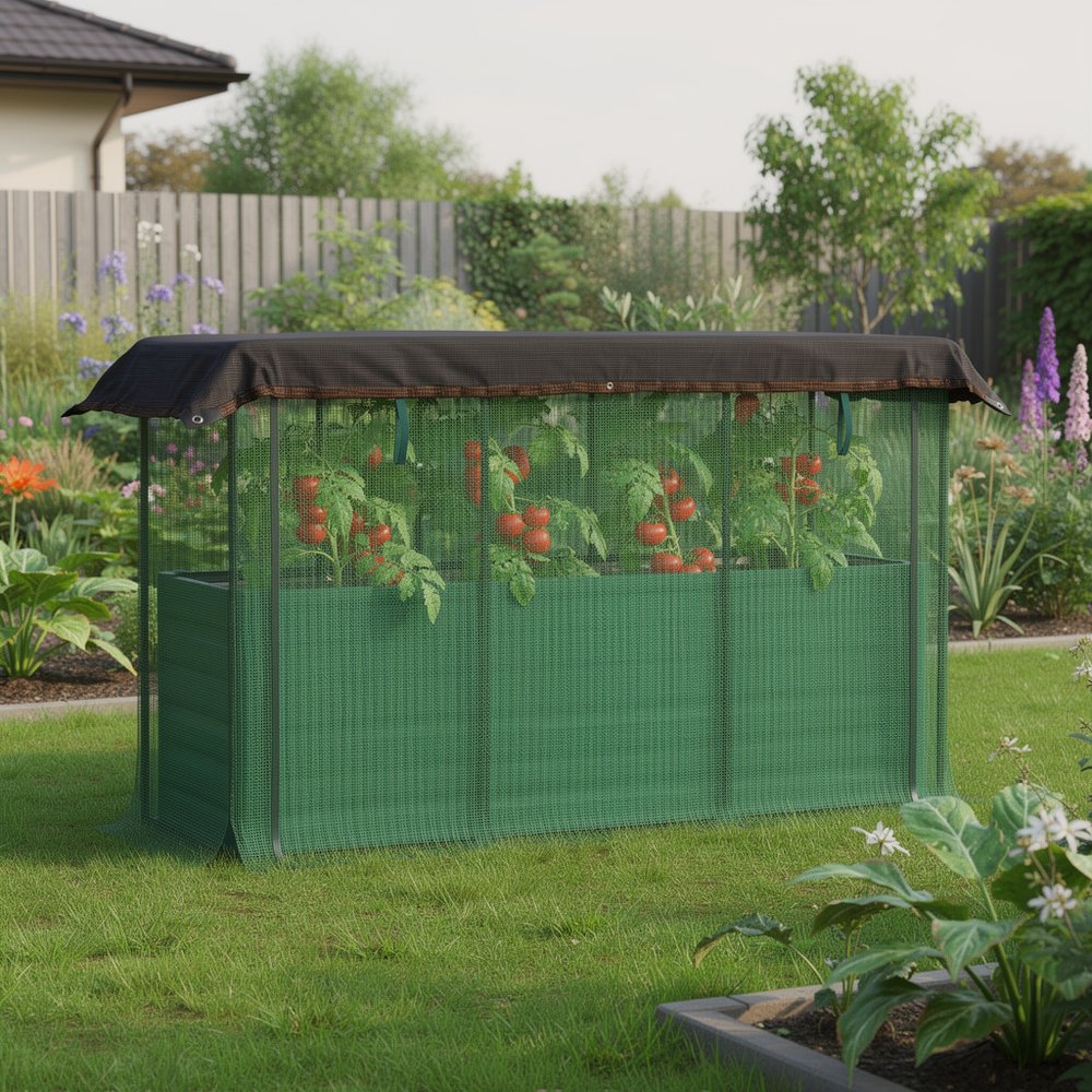 43" X 73" Green Steel Rectangular Planter Box