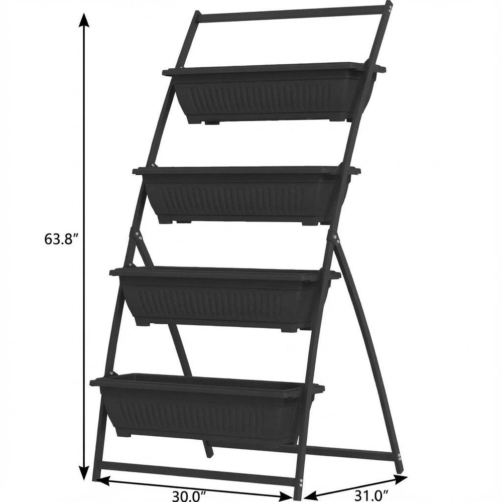 64" X 30" Black Recycled Plastic Rectangular Planter Box