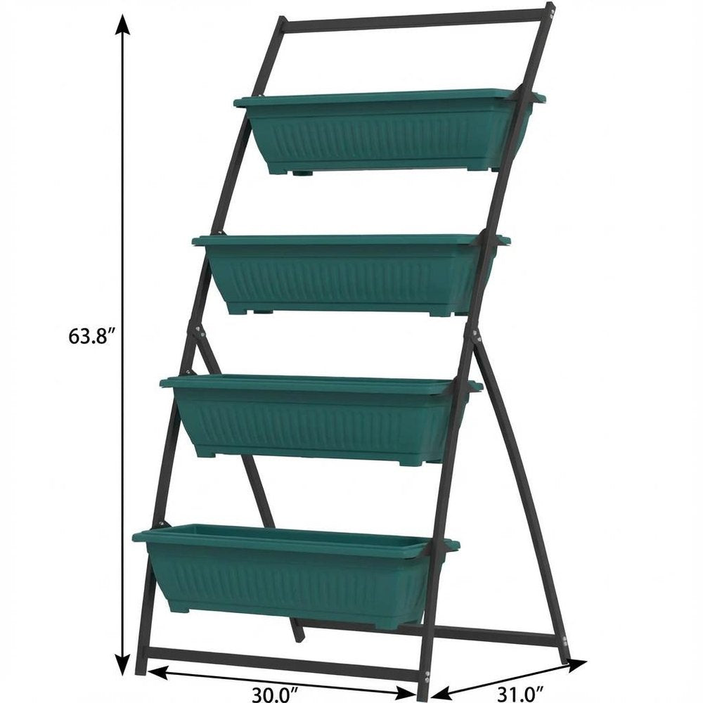 64" X 30" Green Recycled Plastic Rectangular Planter Box