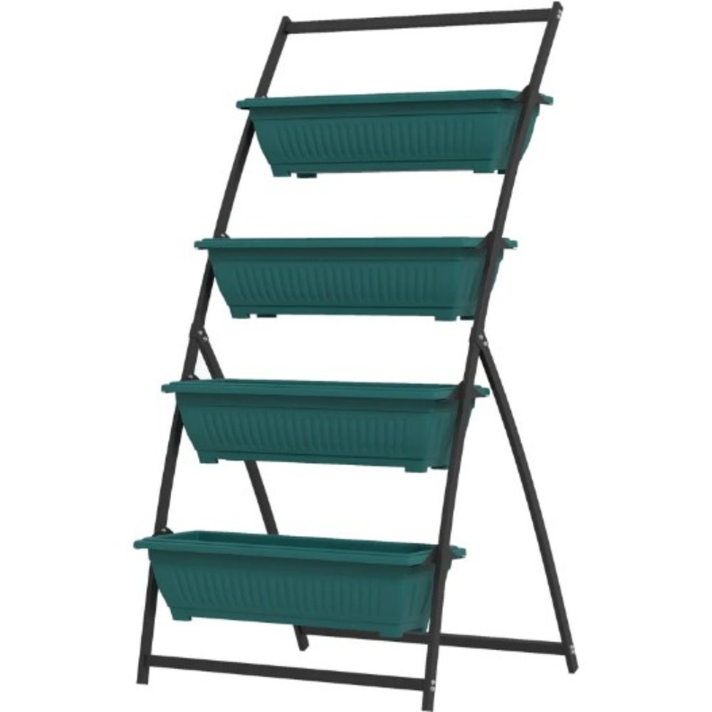 64" X 30" Green Recycled Plastic Rectangular Planter Box