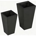 Set of Two Black Magnesium Oxide Rectangular Planter Box on a white background