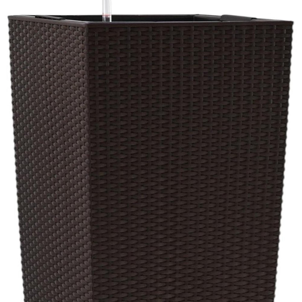 30" X 15" Brown Recycled Plastic Rectangular Self Watering Planter Box