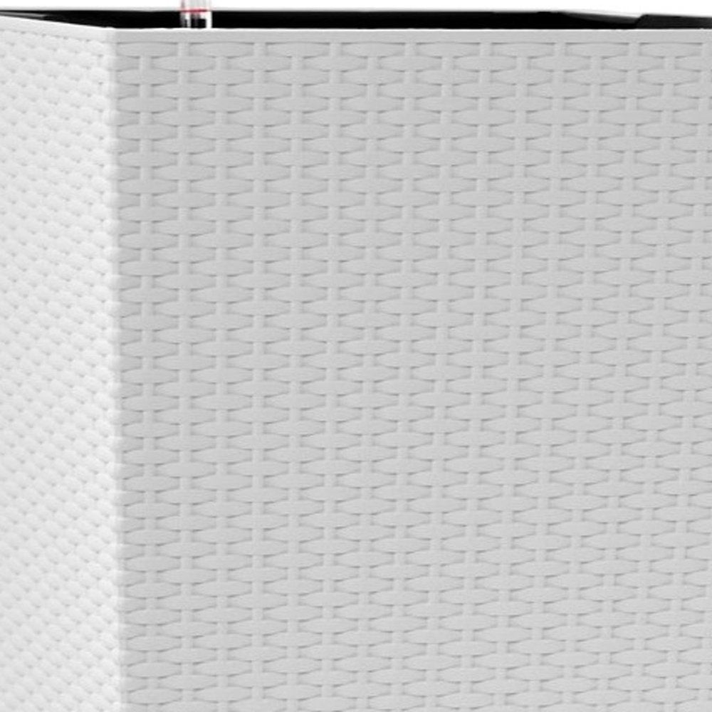 30" X 15" White Recycled Plastic Rectangular Self Watering Planter Box