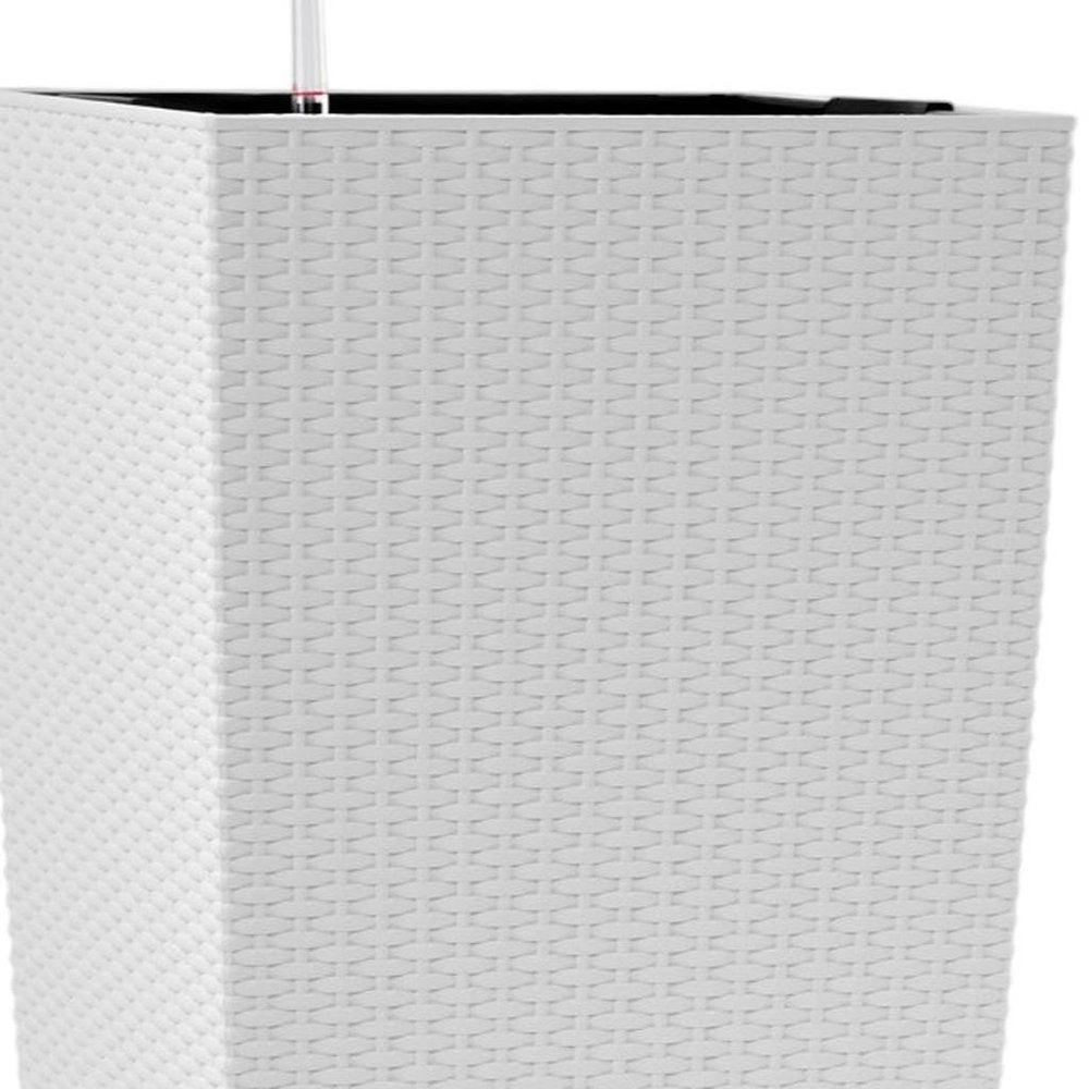 30" X 15" White Recycled Plastic Rectangular Self Watering Planter Box