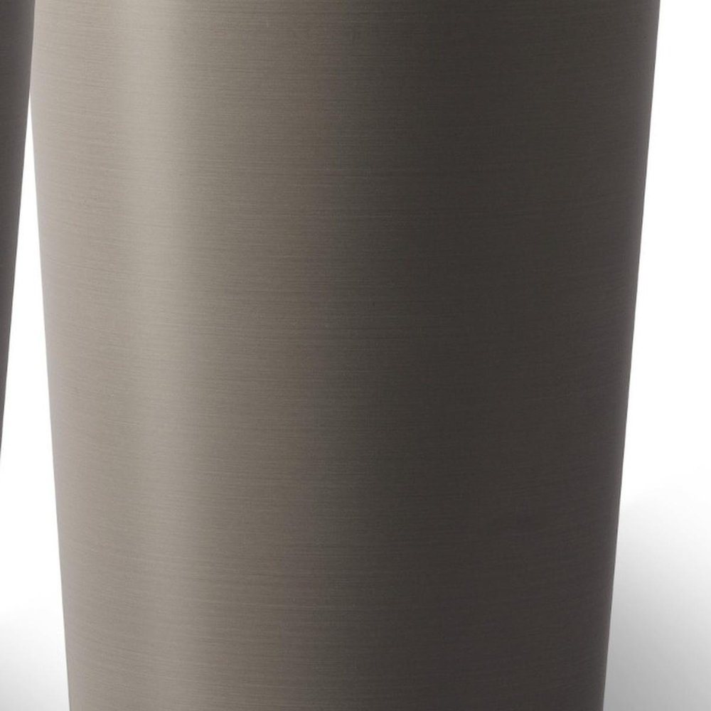 Set of Two Brown Heavy Duty Plastic Cylindrical Planter Pots close-up detail