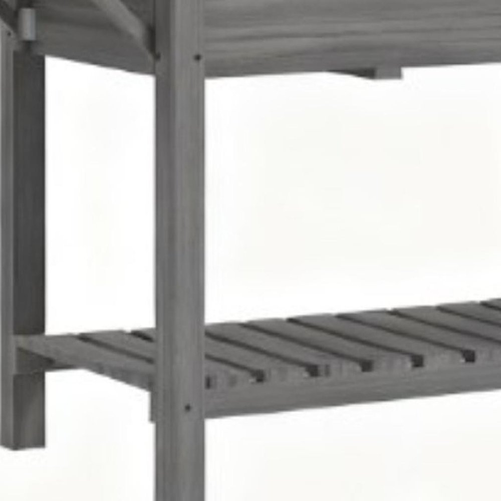 31" X 82" Light Gray Wood Rectangular Planter Box