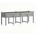 32" X 89" Light Gray Wood Rectangular Planter Box