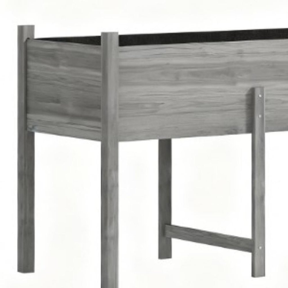 32" X 89" Light Gray Wood Rectangular Planter Box
