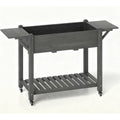 34" X 57" Light Gray Wood Rectangular Planter Box