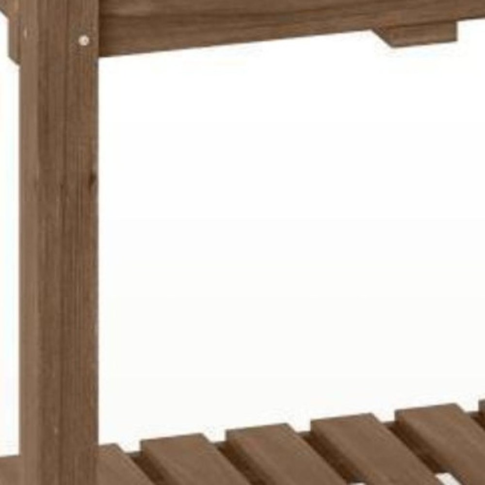 34" X 57" Brown Wood Rectangular Planter Box