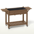 34" X 57" Brown Wood Rectangular Planter Box