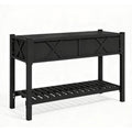 32" X 47" Black Wood Rectangular Planter Box