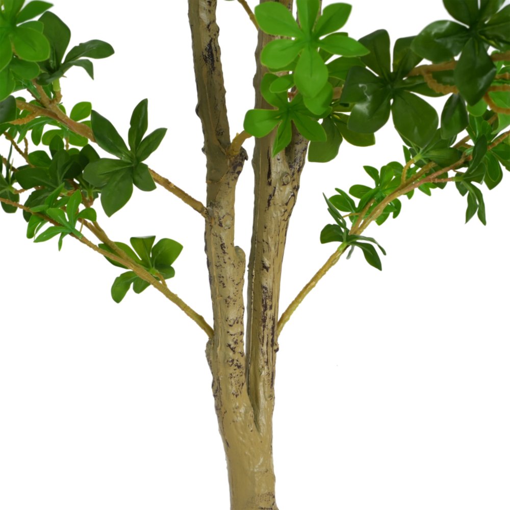 76" Green Artificial In Cylindrical Black Pot