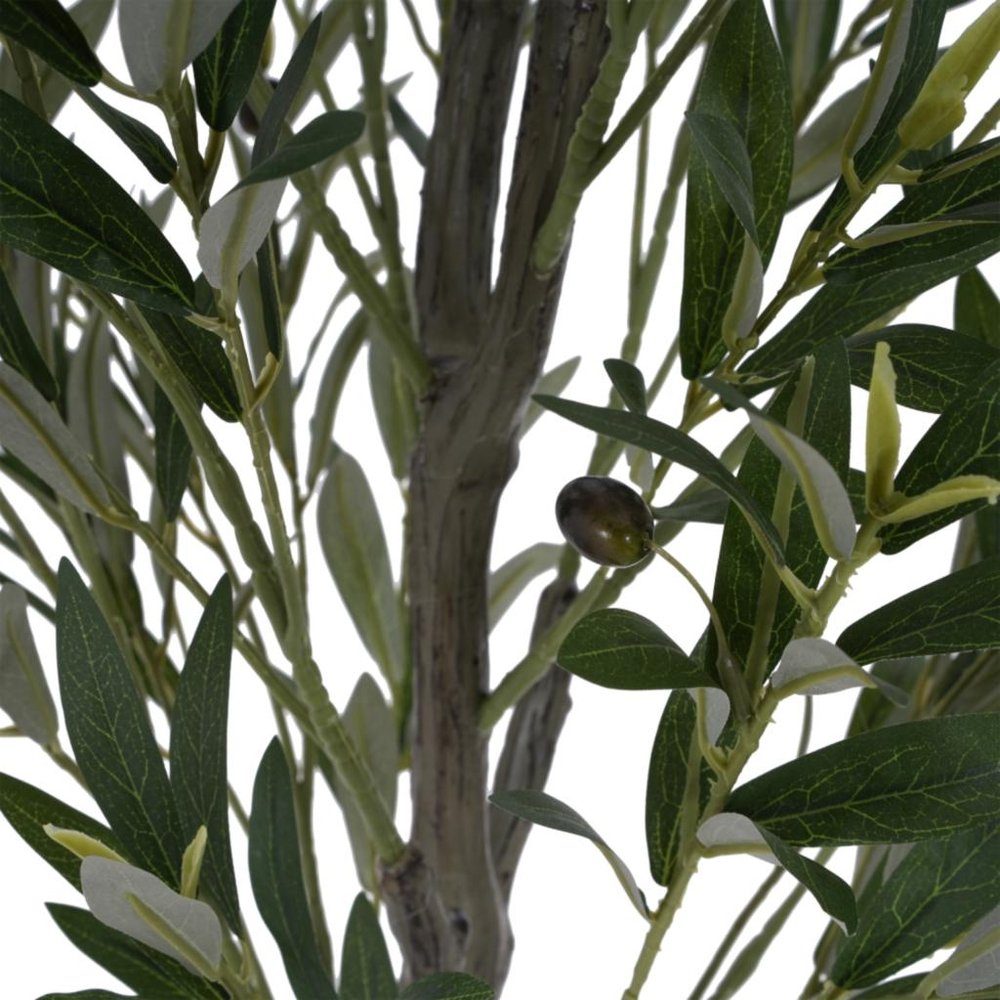 66" Green Artificial Olive Tree In Cylindrical Black Pot