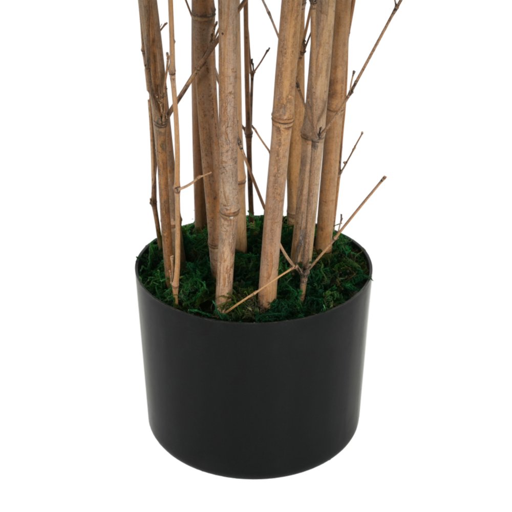 70" Green Artificial Bamboo Tree In Cylindrical Black Pot