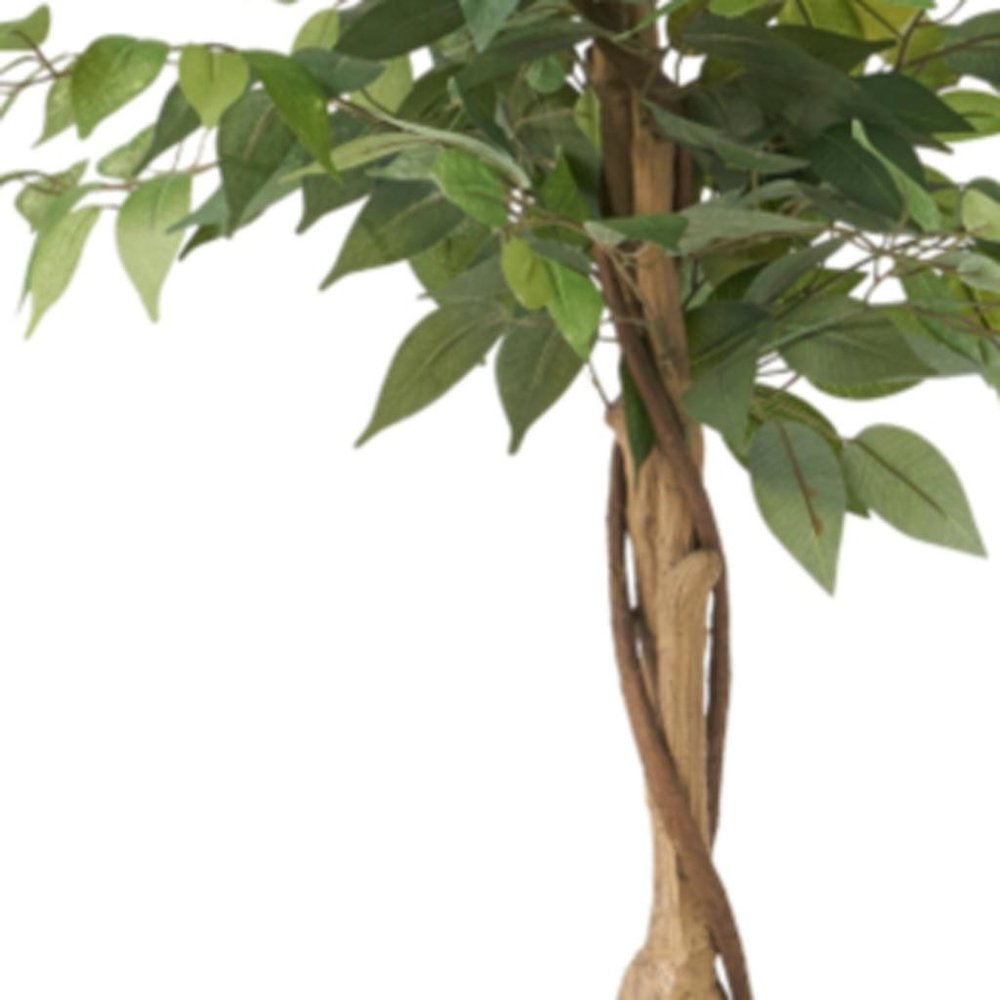 47" Green Artificial Ficus Tree In Cylindrical Black Pot