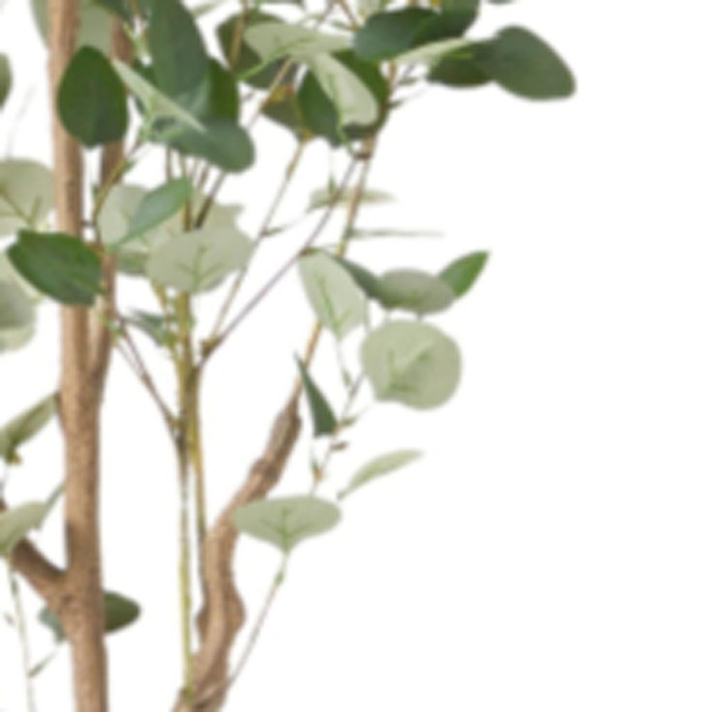 71" Green Artificial Eucalyptus Tree In Cylindrical Black Pot