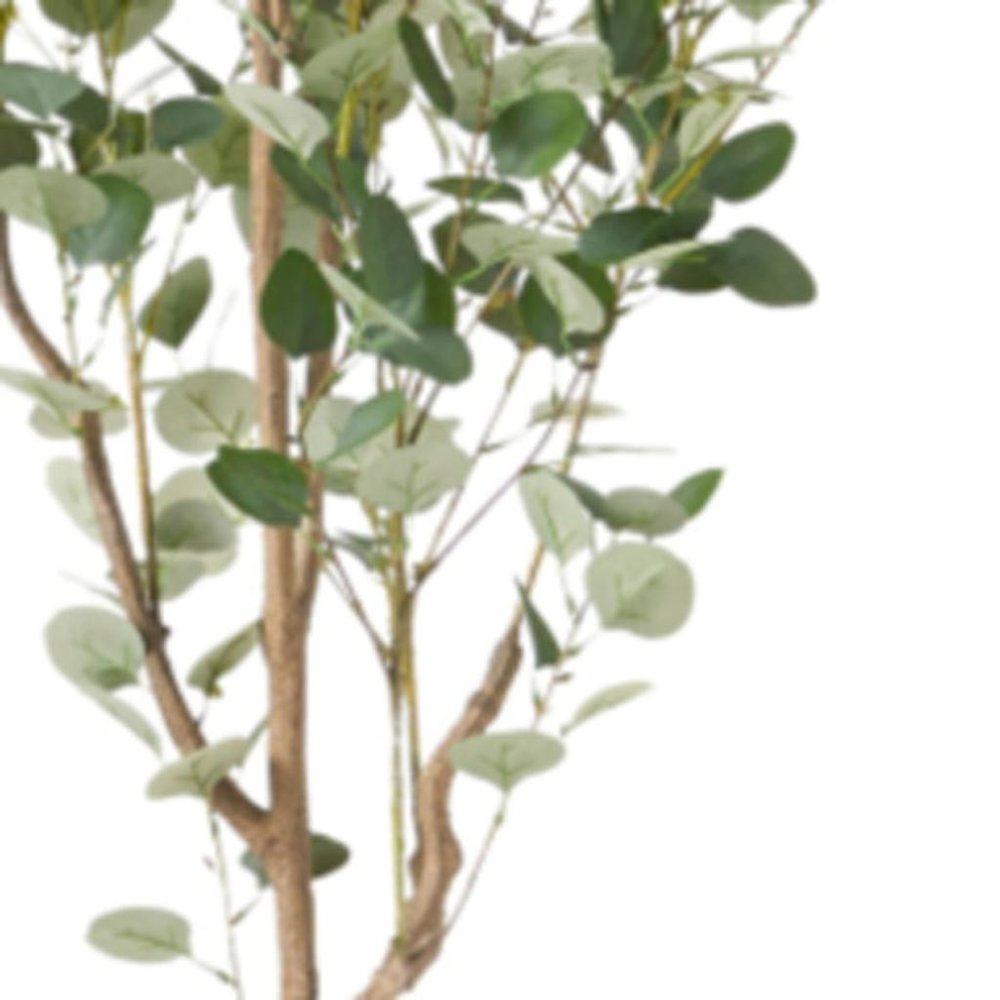 71" Green Artificial Eucalyptus Tree In Cylindrical Black Pot