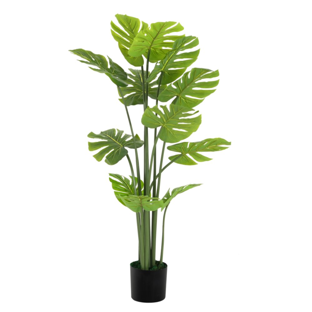 57" Green Artificial In Cylindrical Black Pot