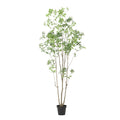 95" Green Artificial In Cylindrical Black Pot on a white background