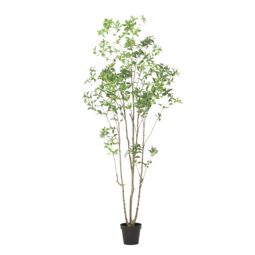 95" Green Artificial In Cylindrical Black Pot