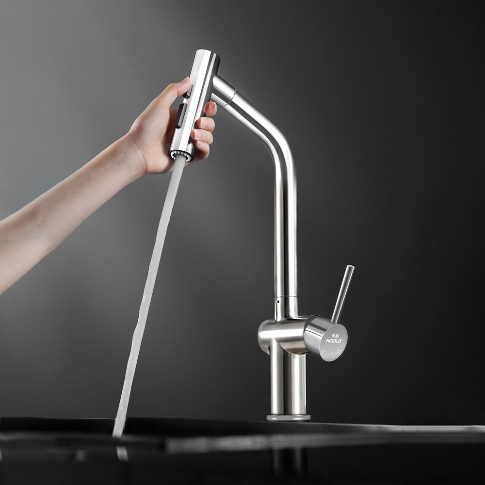 5" Silver Stainless Steel Bar Faucet