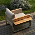 Four Piece Almond Metal Outdoor Patio Set With Table