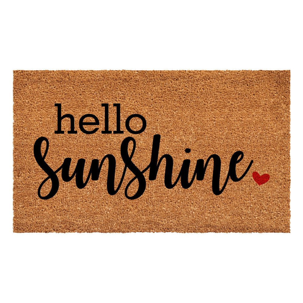 36" X 72" Brown And Black Hello Sunshine Outdoor Coir Door Mat