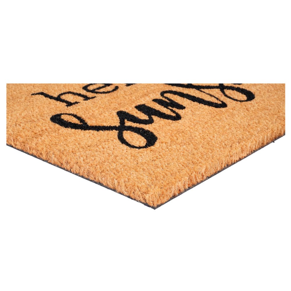 36" X 72" Brown And Black Hello Sunshine Outdoor Coir Door Mat