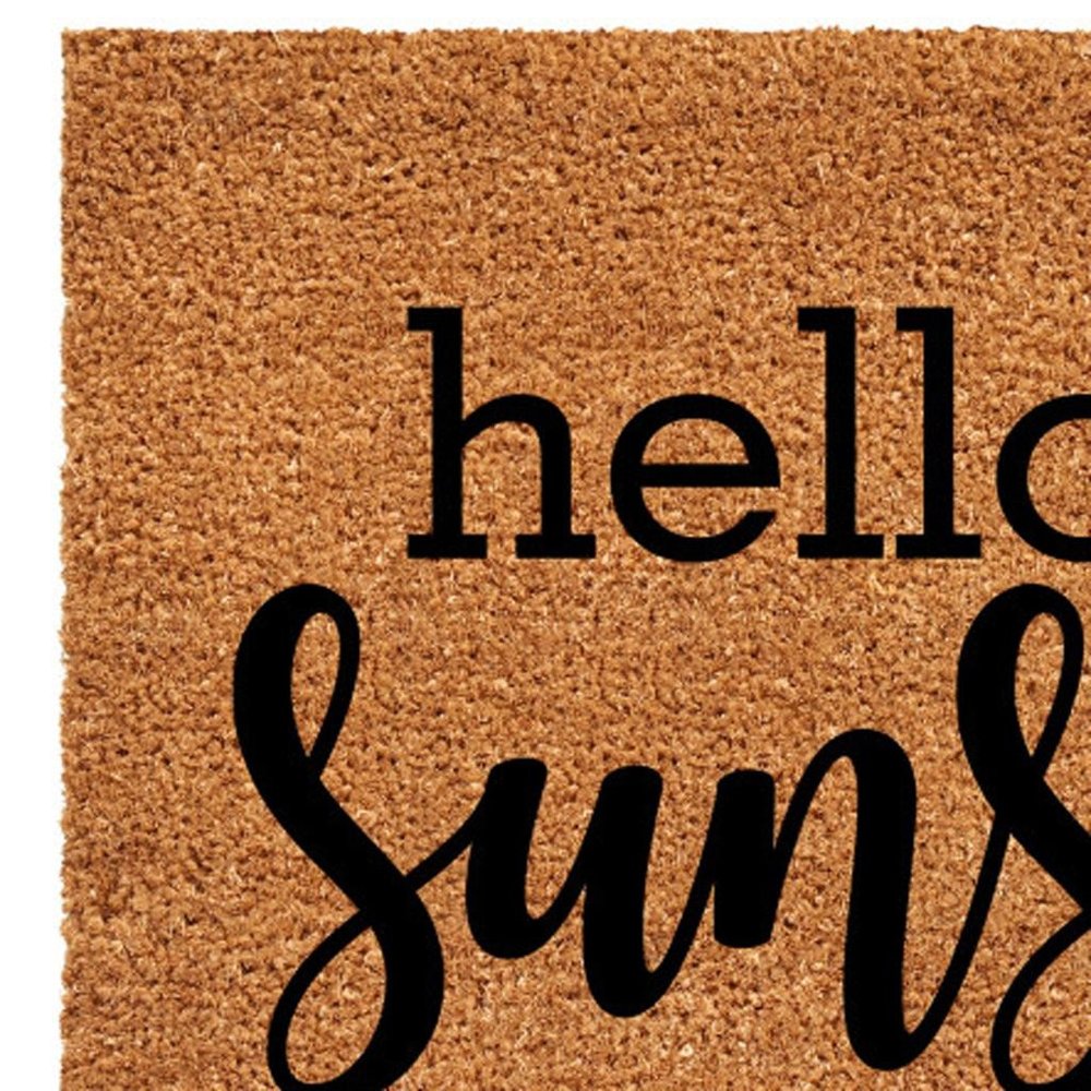 36" X 72" Brown And Black Hello Sunshine Outdoor Coir Door Mat