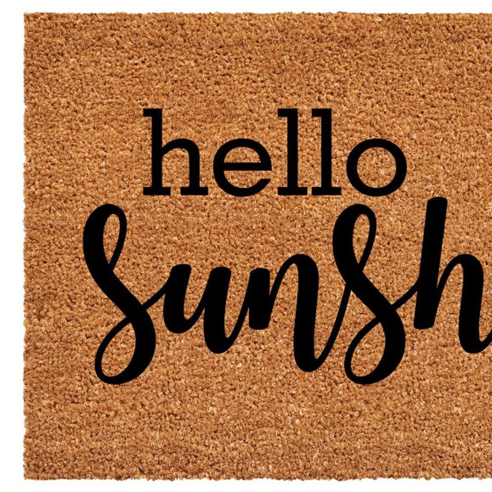 36" X 72" Brown And Black Hello Sunshine Outdoor Coir Door Mat