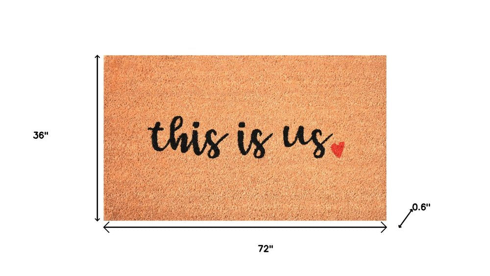36" X 72" Brown And Black This is Us Outdoor Coir Door Mat