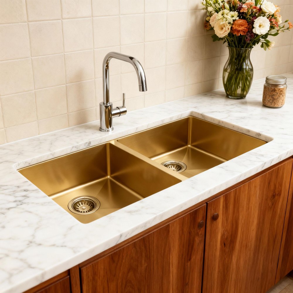 10" X 33" Gold Stainless Steel Undermount Kitchen Sink - SKU 719942.