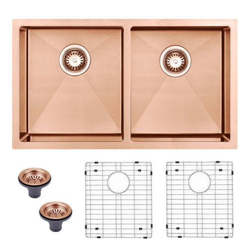 10" X 33" Gold Stainless Steel Undermount With Sink