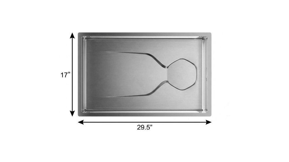 9" X 30" Silver Stainless Steel Undermount Kitchen Sink on a white background