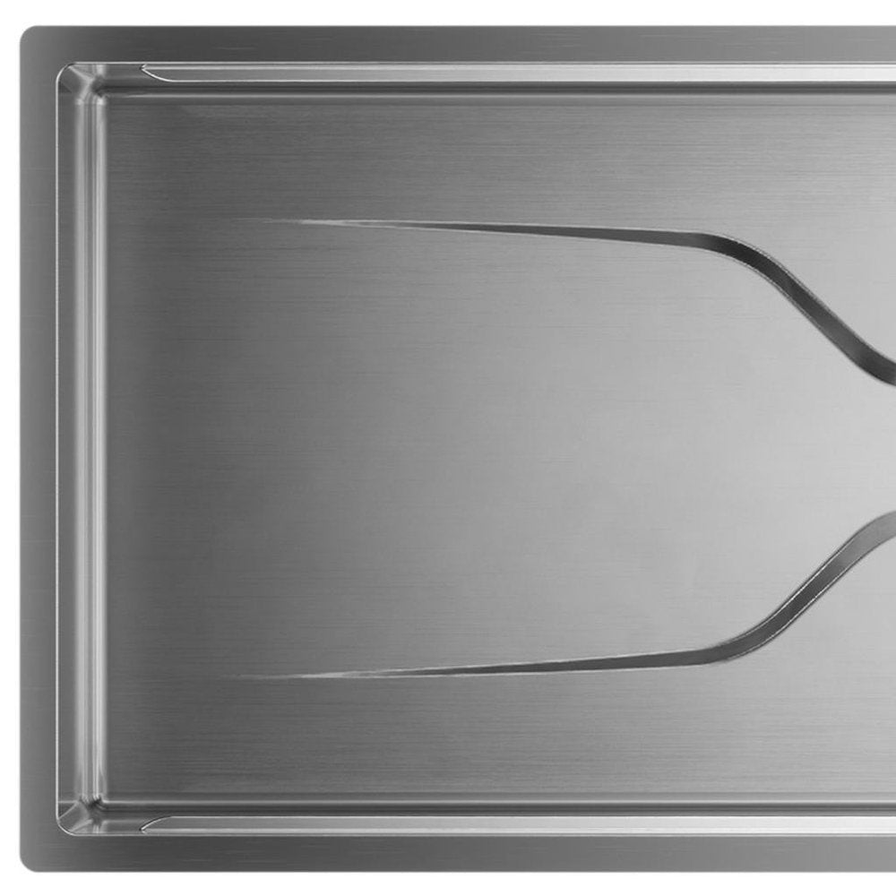 9" X 30" Silver Stainless Steel Undermount Kitchen Sink close-up detail
