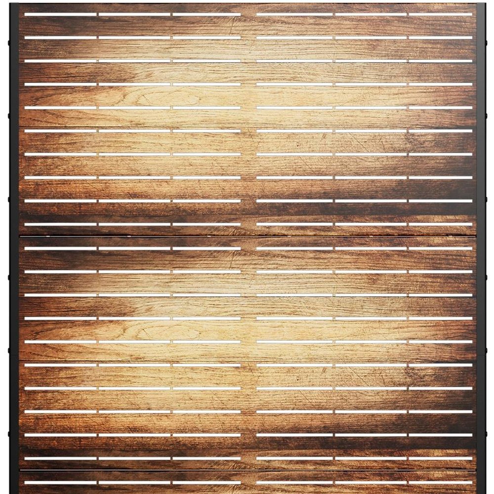 72" Brown Steel Three Panel Outdoor Privacy Screen