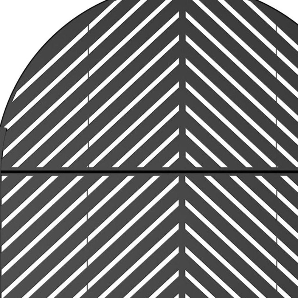 72" Black Steel Three Panel Outdoor Privacy Screen