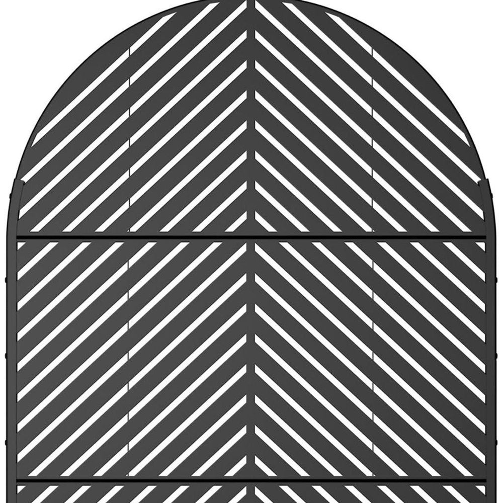72" Black Steel Three Panel Outdoor Privacy Screen