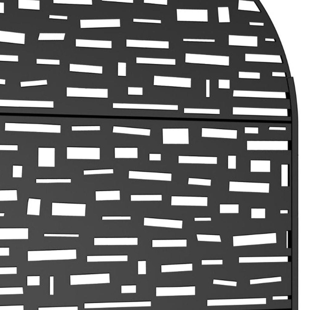 72" Black Steel Three Panel Outdoor Privacy Screen - SKU 720159