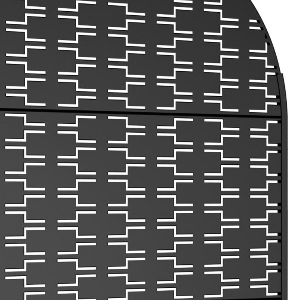 72" Black Steel Three Panel Outdoor Privacy Screen